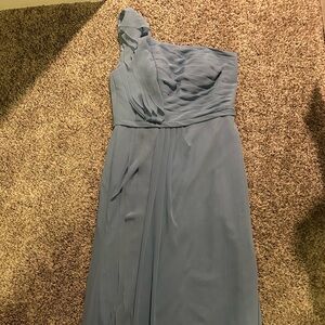 Azazie Sharon in Steel Blue bridesmaid dress